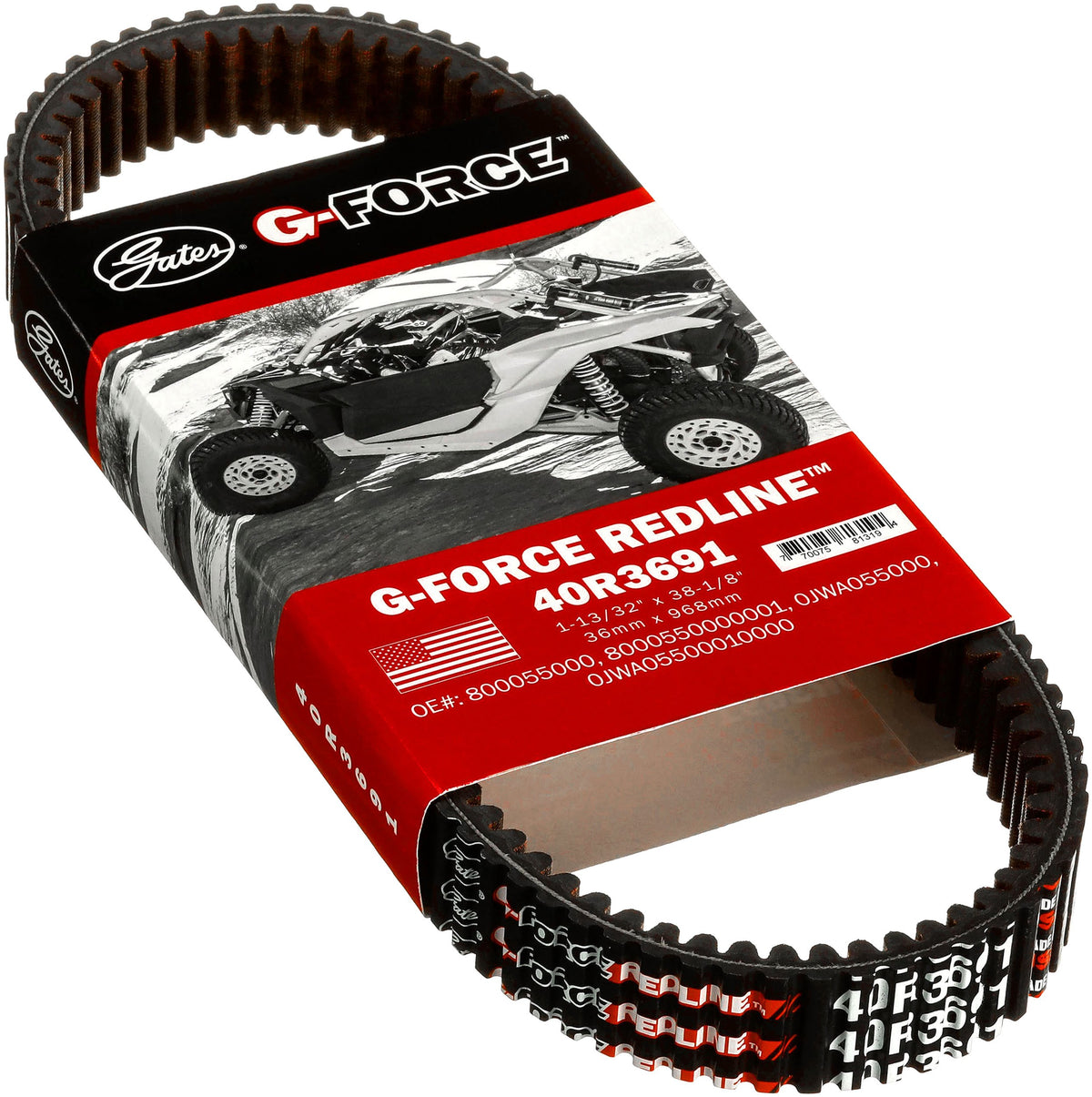 Gates 40R3691 G-Force RedLine CVT Belt for 2012-2013 CFMOTO X8 800cc