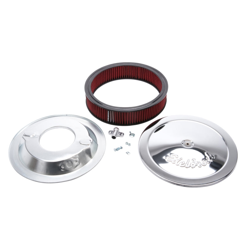 Edelbrock 1224 Air Cleaner Pro-Flo Series Round 14 In Diameter Cloth Element 3/8 in Dropped Base