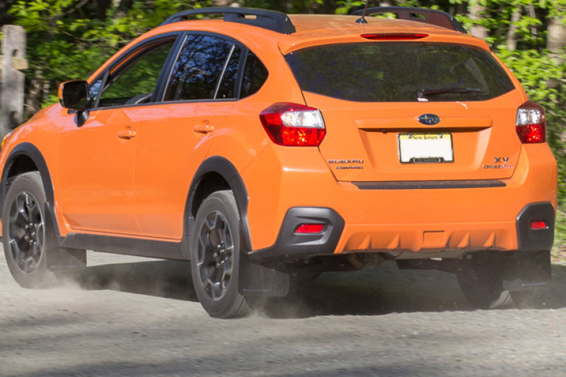Rally Armor UR Mud Flaps - 2013-2015 Subaru XV Crosstrek, 2016-2017 Subaru Crosstrek - Black/Red Logo - #MF26-UR-BLK/RD