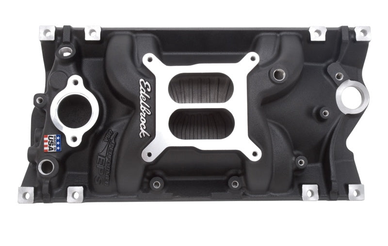 Edelbrock 27163 Manifold Performer EPS Small Block Chevrolet Vortec Black Finish