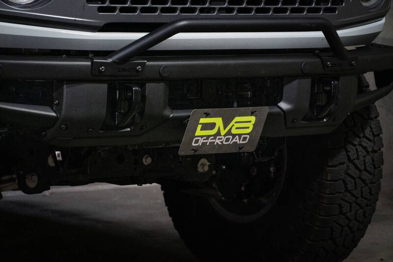 DV8 Offroad 21-22 Ford Bronco Factory Front Bumper Licence Relocation Bracket - Front - #LPBR-01
