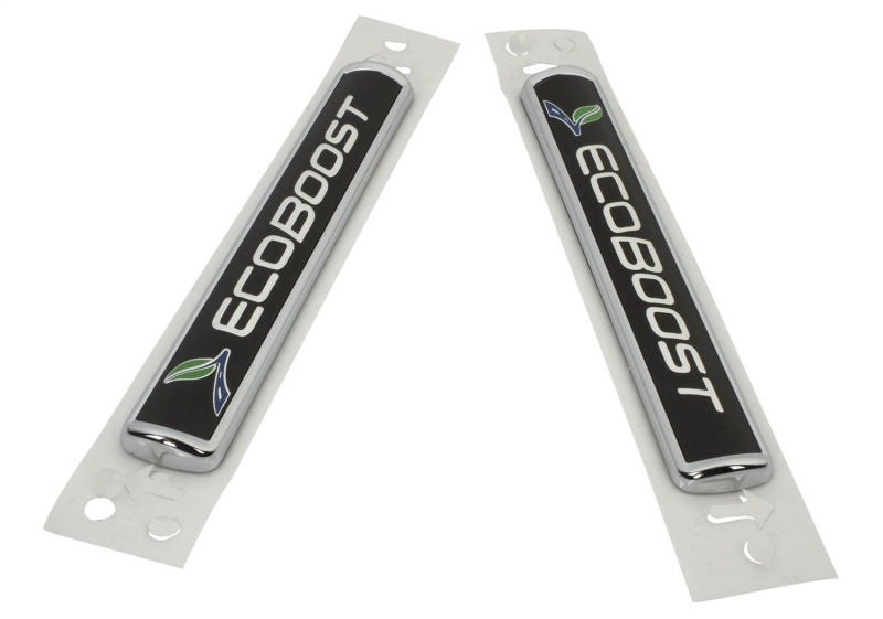 Ford Racing Black/Silver for EcoBoost Emblem 3-1/2in x 9/16in - Set of 2