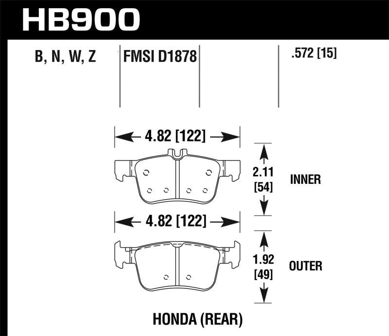 Hawk Performance HB900W.572 DTC-30 Motorsport Brake Pads