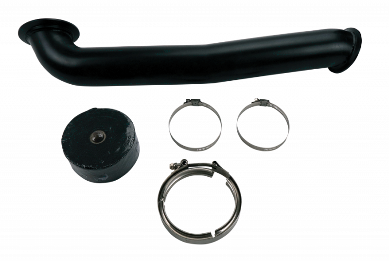 Wehrli Custom Fabrication WCF100811 3in Down Pipe Black for 2001-2016 Chevrolet Silverado / GMC Sierra 2500 HD / 3500 HD Duramax with S400 Single Turbo
