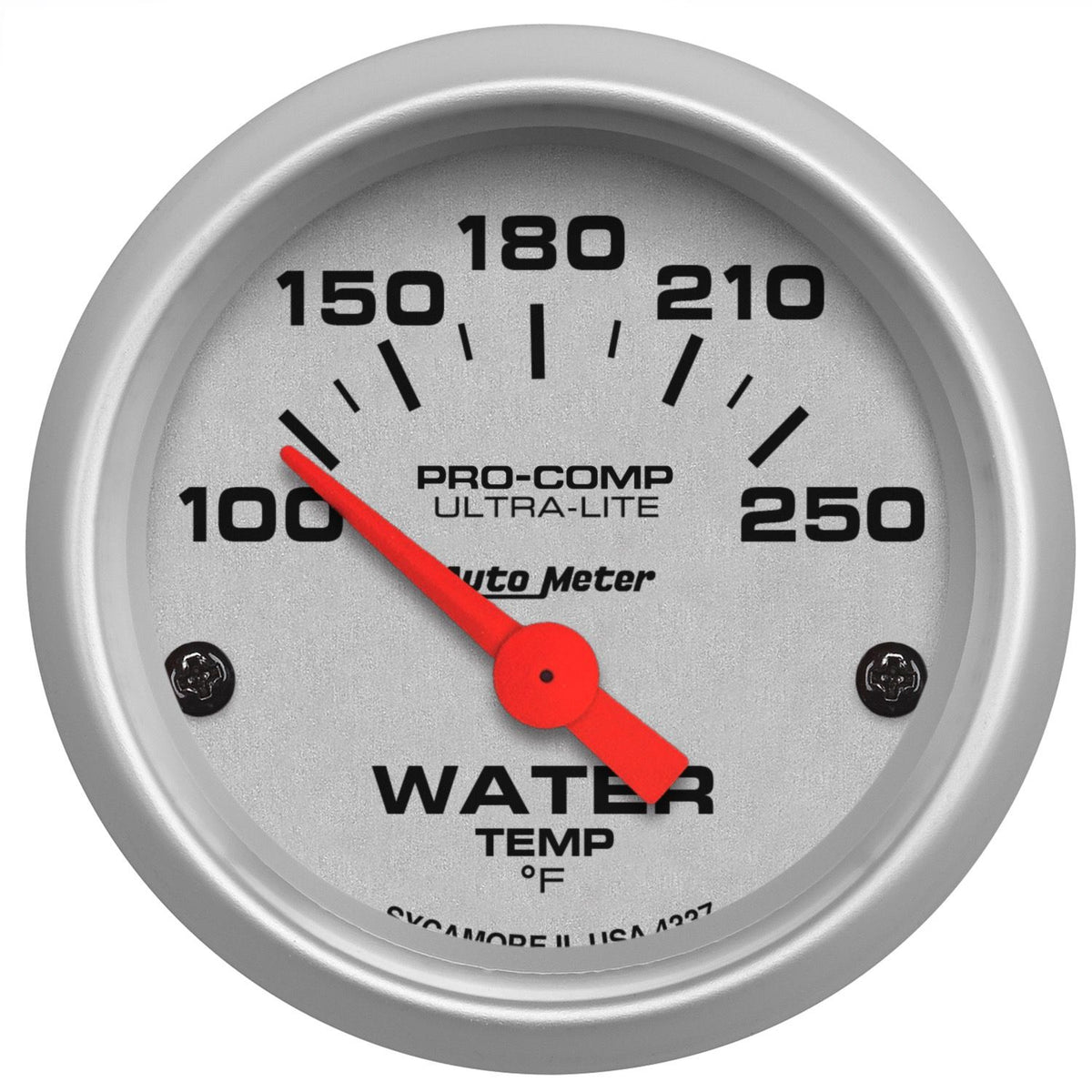 AutoMeter 4337 Ultra-Lite 52mm 100-250 Degrees F Short Sweep Electric Water Temperature Gauge