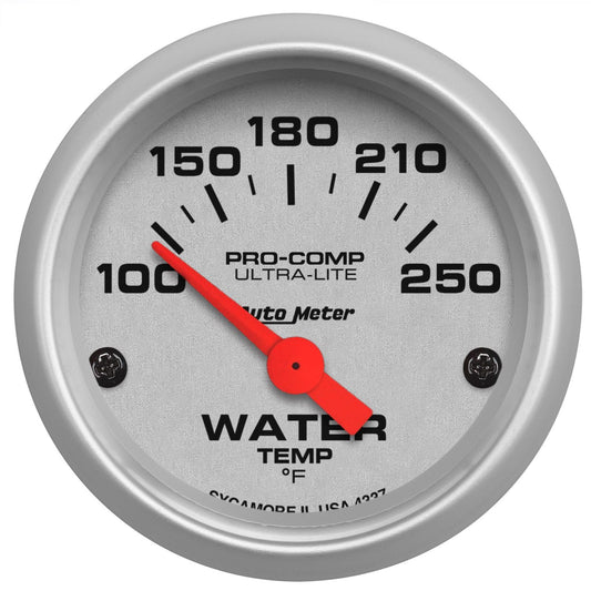 AutoMeter 4337 Ultra-Lite 52mm 100-250 Degrees F Short Sweep Electric Water Temperature Gauge