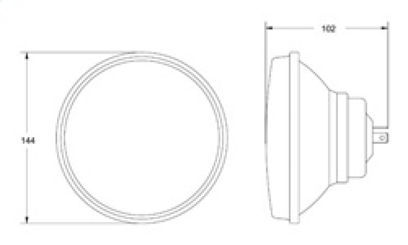 HELLA 002850001 Vision Plus 5-3/4in Round H4 Conversion Headlamp Single