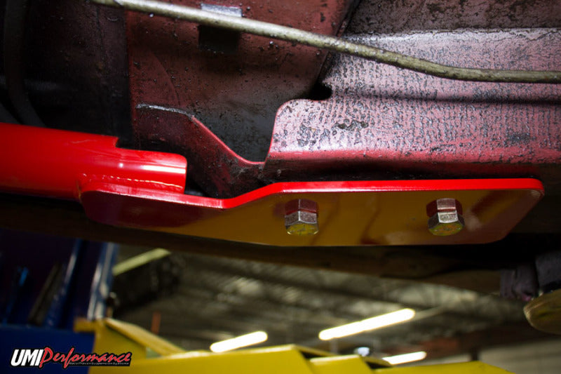UMI Performance 2004-R 3-Point Subframe Connectors Bolt-In Red