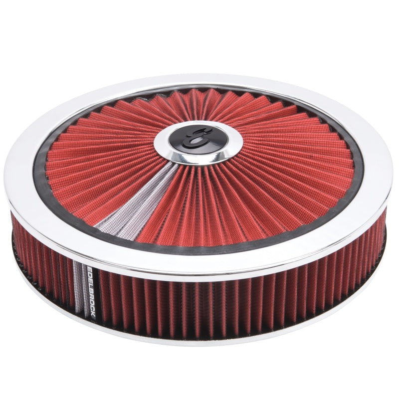 Edelbrock 43660 Air Cleaner Pro-Flo High-Flow Series Round Filtered Top Cloth Element 14 in Diameter