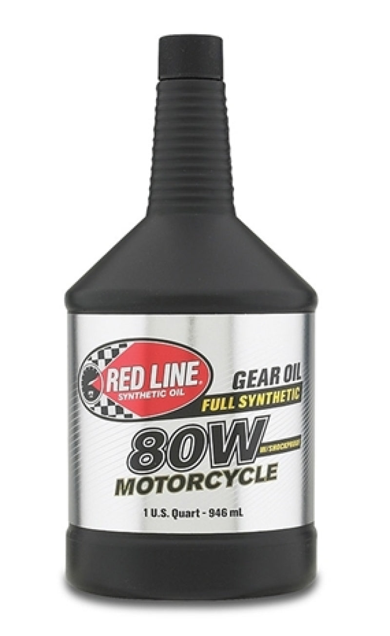 Red Line 42704 80W Motorcycle Gear Oil w/Shockproof - Quart (12 Pack)