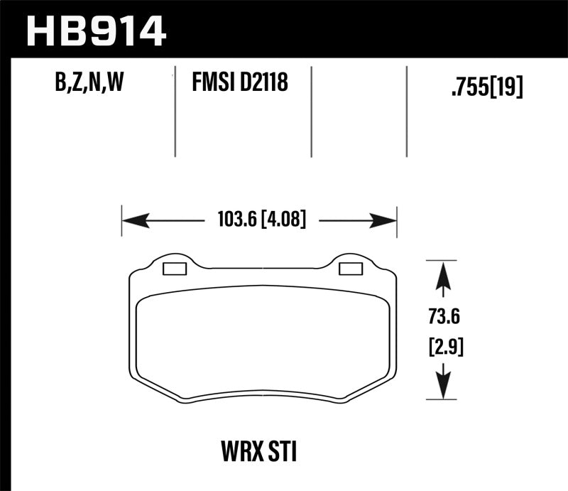Hawk Performance HB914B.580 HPS 5.0 Street Brake Pads