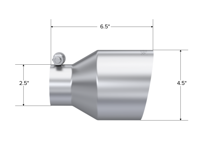 MBRP Univ SS Tip 2.5in ID / 4.5in OD Out / 6.5in Length Single-Wall