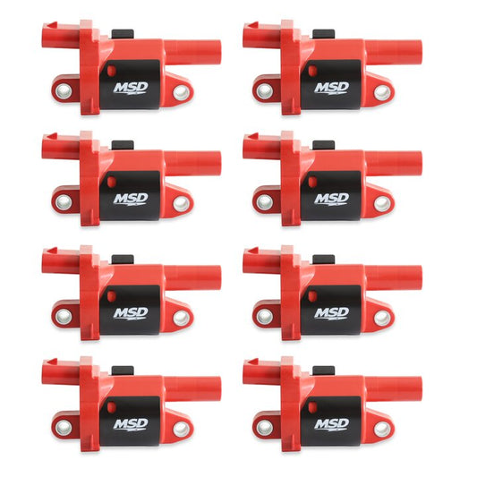 MSD 82688 Coil - Blaster Series - Gen V GDI Engine - Red - 8-Pack - Round