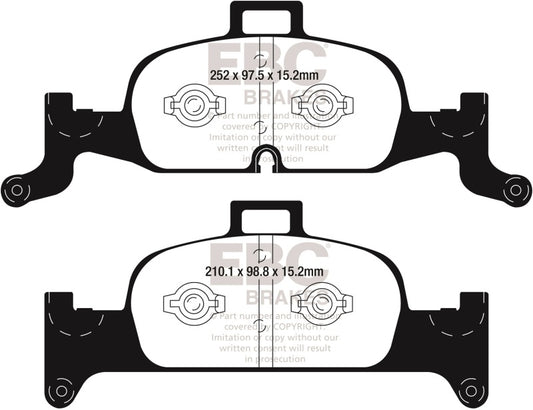 EBC 2018+ Audi A4 Allroad Quattro 2.0L Turbo Greenstuff Front Brake Pads DP22290