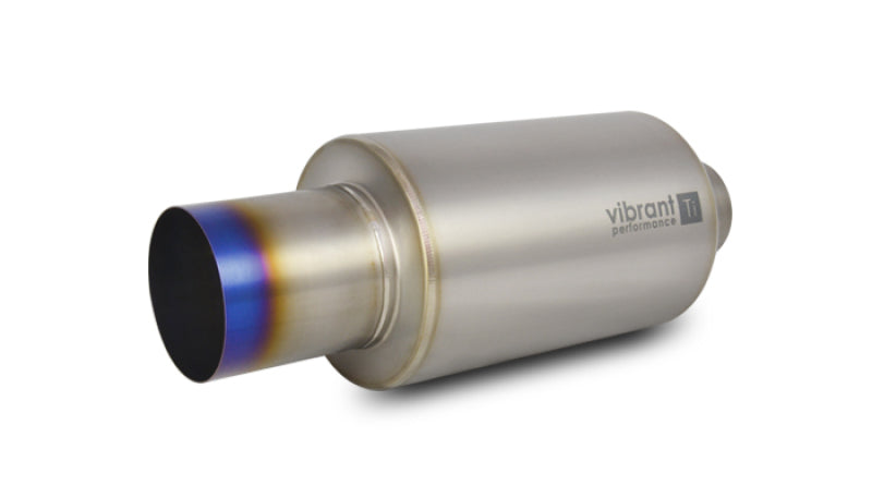 Vibrant Titanium Muffler w/Straight Cut Burnt Tip 3in. Inlet/3in. Outlet
