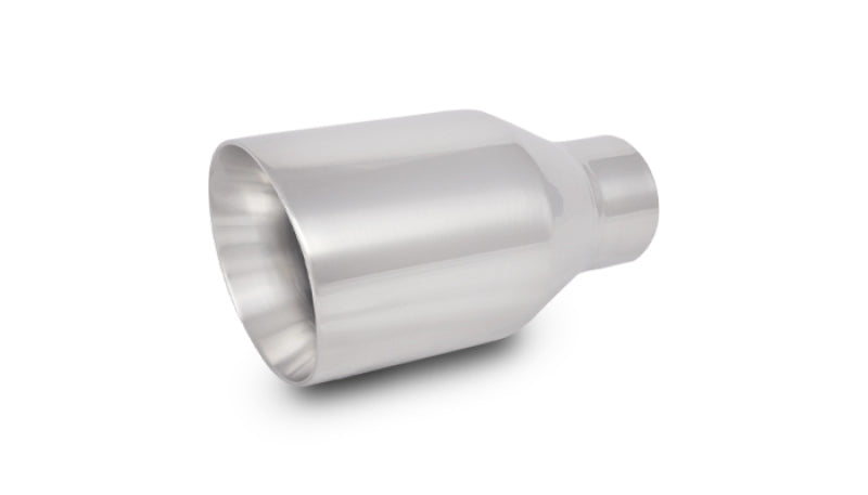 Vibrant 4in OD Round SS Exhaust Tip (Double Wall Angle Cut Beveled Outlet) 3in.