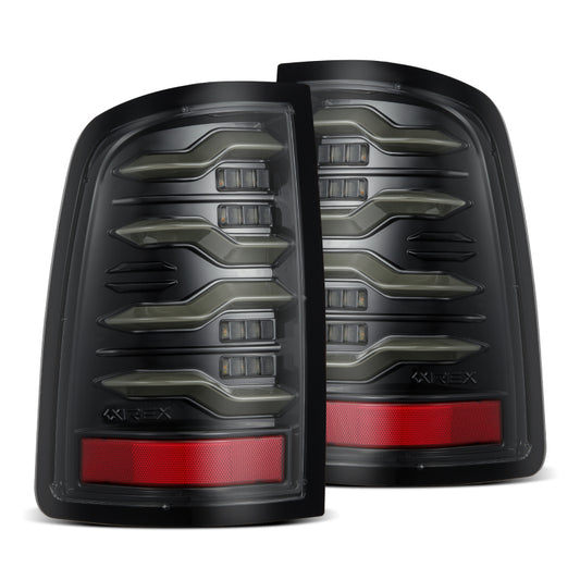 AlphaRex 640003 09-18 Dodge Ram Luxx-Series LED Tail Lights Alpha-Black w/ Activation Light & Sequential Signal