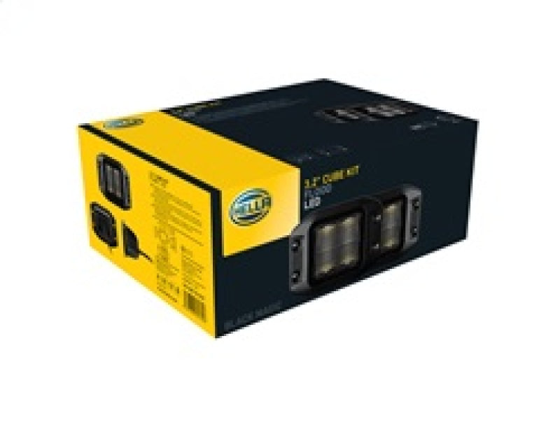 HELLA 358176831 Black Magic 3.2in LED Cube Kit - Flood Beam (Flush Mount)