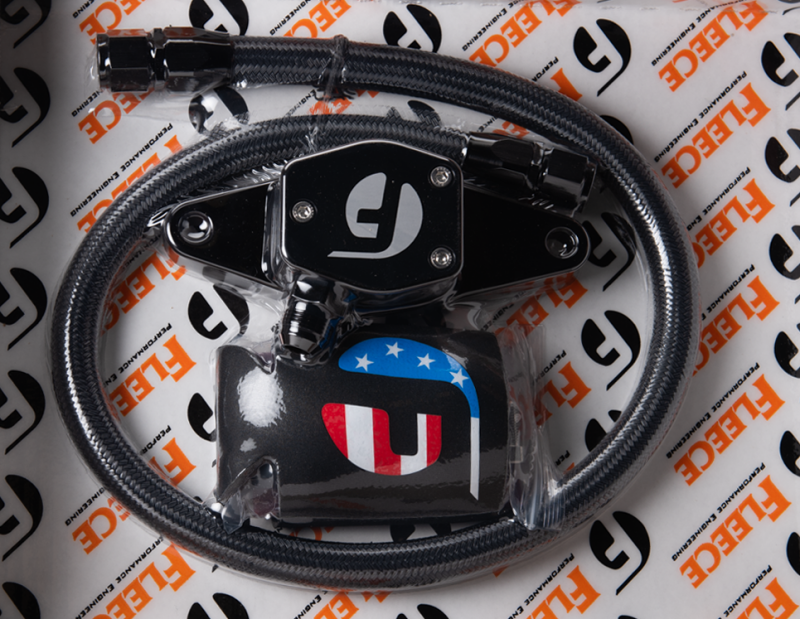 Fleece Performance FPE-CLNTBYPS-CUMMINS-12V-SS 94-98 12V Coolant Bypass Kit w/ Stainless Steel Braided Line