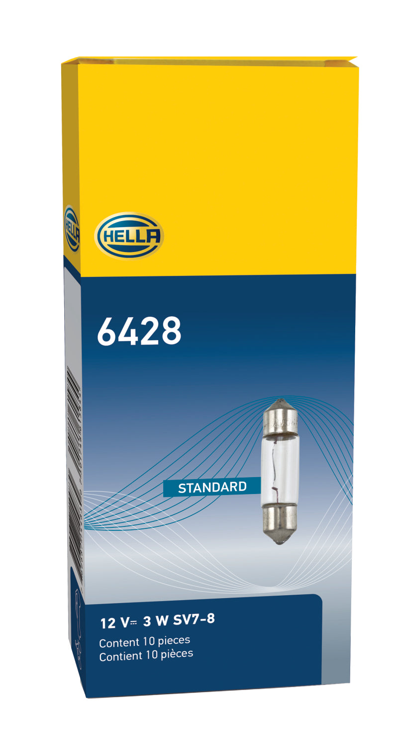 HELLA 6428 12V 3W SV7-8 T2.25 8x28mm Bulb
