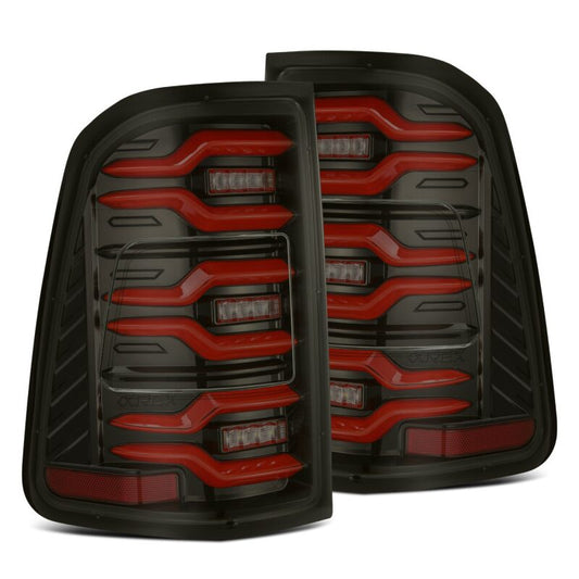 AlphaRex 640050 19-21 Dodge Ram 1500 Luxx-Series LED Tail Lights Black/Red w/Activation Light/Sequential Signal