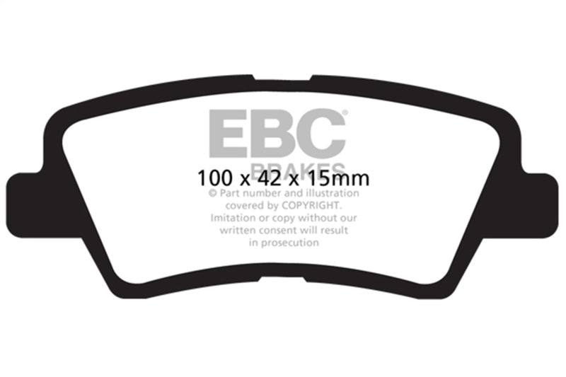 EBC 12+ Hyundai Accent 1.6 Ultimax2 Rear Brake Pads UD1544