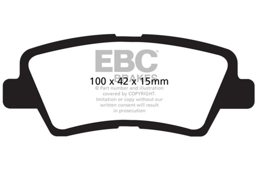 EBC 12+ Hyundai Accent 1.6 Ultimax2 Rear Brake Pads UD1544