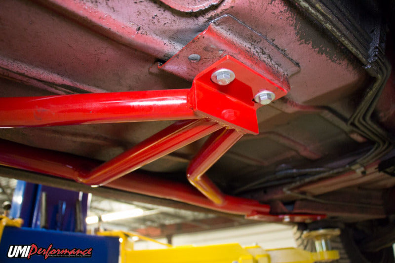 UMI Performance 2004-R 3-Point Subframe Connectors Bolt-In Red
