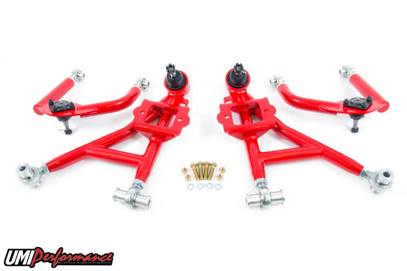 UMI Performance 230010-R Front A-Arms Adjustable Drag Red for 1993-2002 F-Body