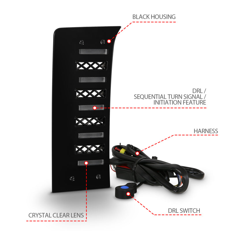 ANZO 22-26 Toyota Tundra (w/Factory LED Refl. & OE Bumper) Z-Series Full LED DRL Vent Lights - Pair