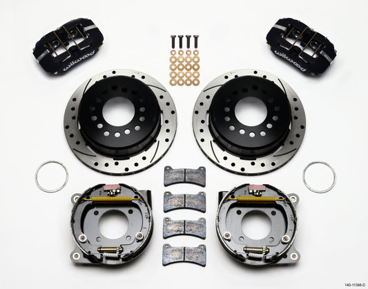 Wilwood Dynapro Low-Profile 11.00in P-Brake Kit Drilled Chevy 12 Bolt 2.75in Off w/ C-Clips - #140-11398-D
