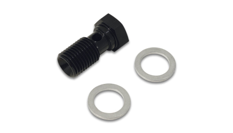Vibrant Aluminum Banjo Bolt w/2 Washers (M8x1.25 20mm LG) - Anodized Black