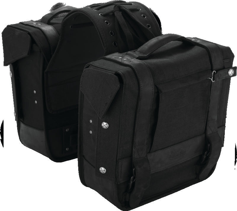 Burly Brand B15-1002B Throw-over Saddlebag Black