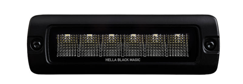HELLA 358176221 Black Magic 6 LED Flush Mount Mini Light Bar - Flood Beam