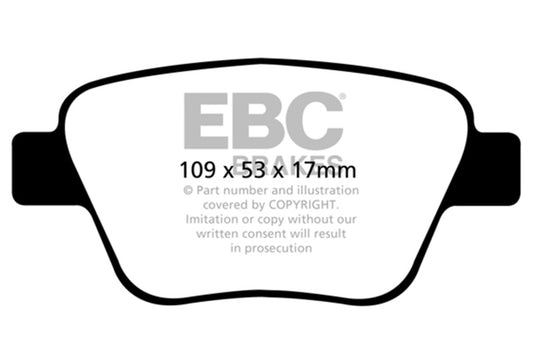 EBC 2010-2013 Audi A3 2.0 Turbo (Bosch rear caliper) Redstuff Rear Brake Pads DP32075C
