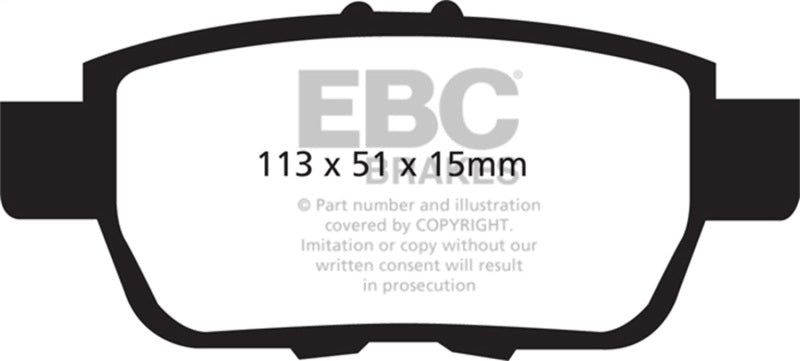 EBC 05-14 Honda Ridgeline 3.5 Greenstuff Rear Brake Pads DP61754