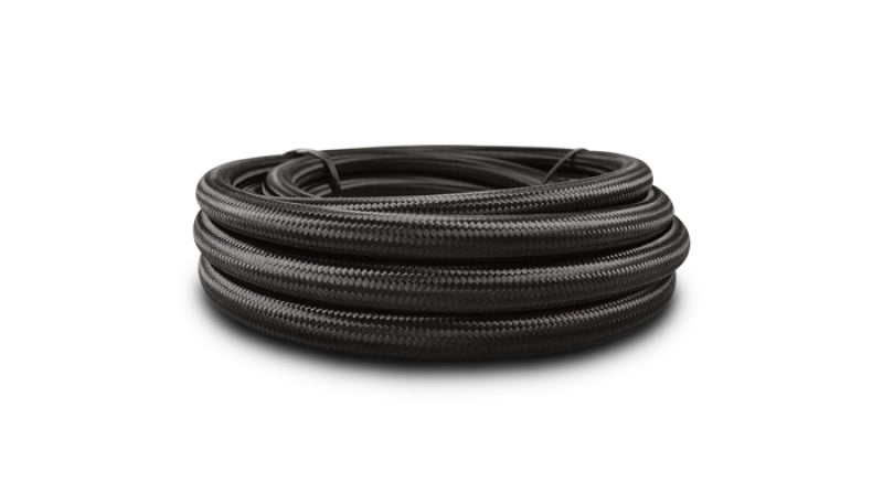 Vibrant -6 AN Black Nylon Braided Flex Hose w/PTFE liner (5FT long)