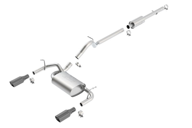 Borla 140459BC 12-16 Jeep Wrangler 3.6L AT/MT 4DR 4WD S SQ RL AC SR 2.5in 2in TIP 3.5inx3.28in Black Chrome - #140459BC