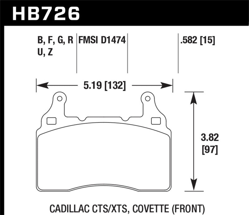 Hawk Performance HB726F.582 HPS Performance Street Brake Pads