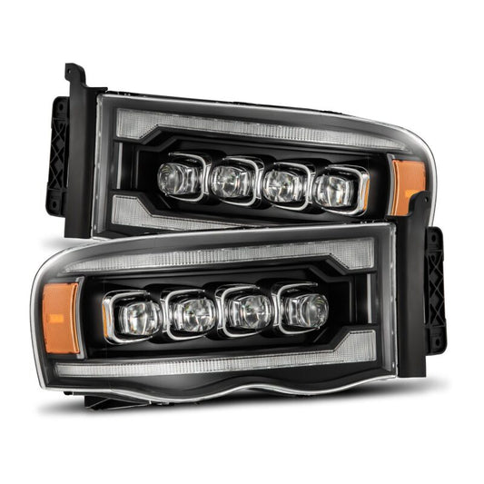 AlphaRex 880564 02-05 Dodge Ram 1500 NOVA LED Projector Headlights Plank Style Black w/Activation Light/Sequential Signal