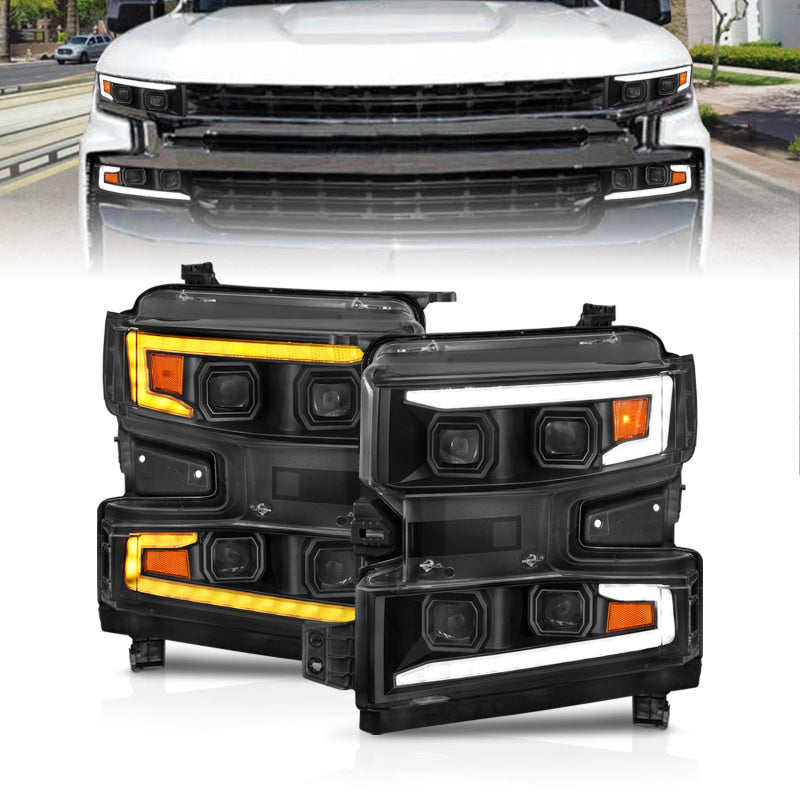ANZO 2019-2022 Chevrolet Silverado 1500 LED Projector Headlights