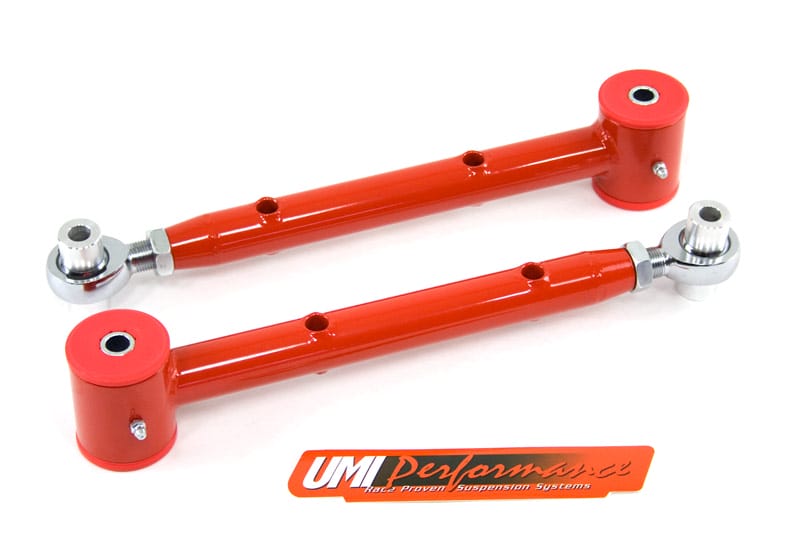 UMI Performance 5016-R Adjustable Lower Control Arms Rod Ends Red