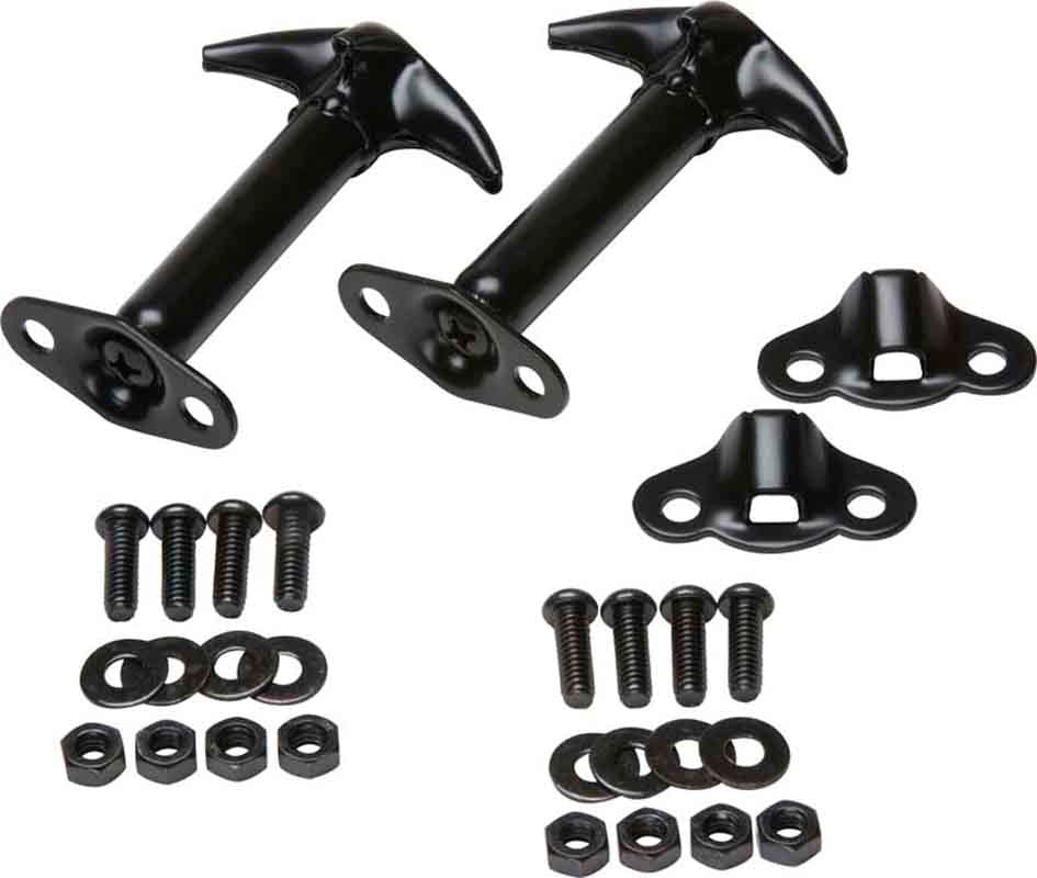 Kentrol 50401 Hood Catch Pair for 1955-1995 Jeep CJ Wrangler YJ - Powdercoat Black