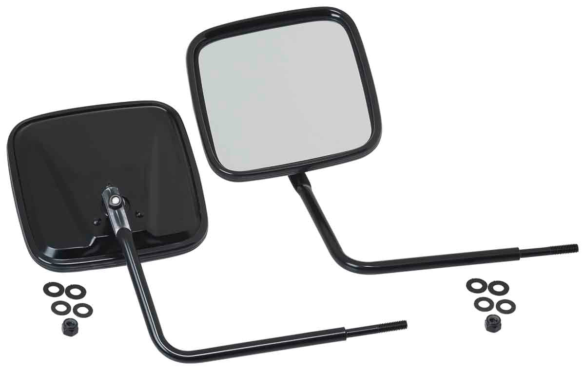 Kentrol 50443 Side Mirrors Pair for 1976-2026 Jeep CJ Wrangler YJ TJ LJ JK JL Gladiator - Powdercoat Black