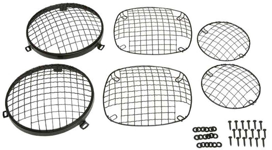 Kentrol 50465 Wire Mesh Light Guard Set 6 Piece for 1976-1986 Jeep CJ5 CJ7 CJ8 - Powdercoat Black