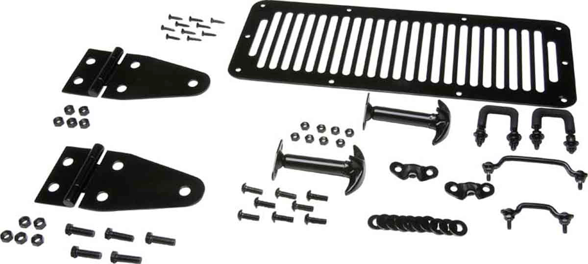 Kentrol 50470 Hood Kit for 1978-1995 Jeep CJ Wrangler YJ - Powdercoat Black