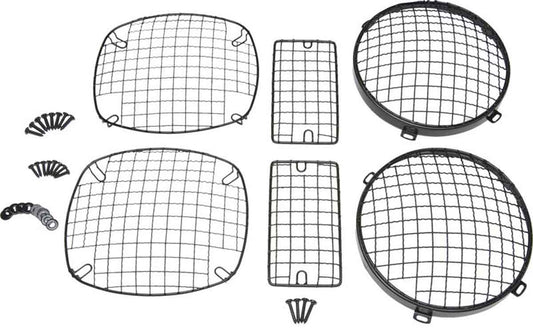 Kentrol 50488 Wire Mesh Light Guard Set 6 Piece for 1997-2006 Jeep Wrangler TJ LJ - Powdercoat Black