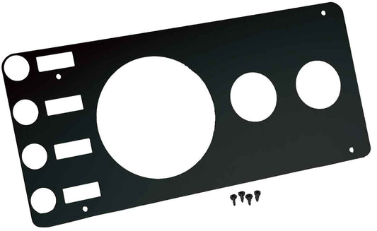 Kentrol 50521 Gauge Cover without Radio Opening for 1976-1986 Jeep CJ5 CJ7 CJ8 - Powdercoat Black