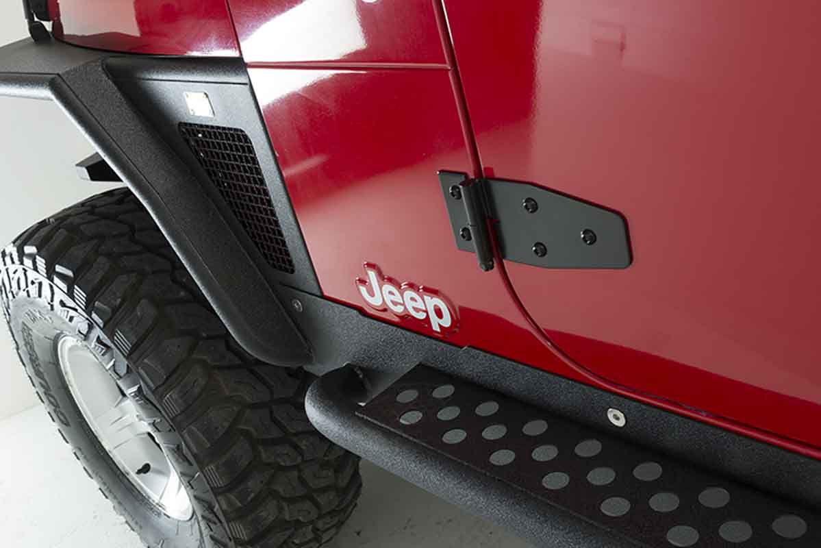 Kentrol 50525 Door Hinge Set 4 Piece for 1997-2002 Jeep Wrangler TJ - Powdercoat Black
