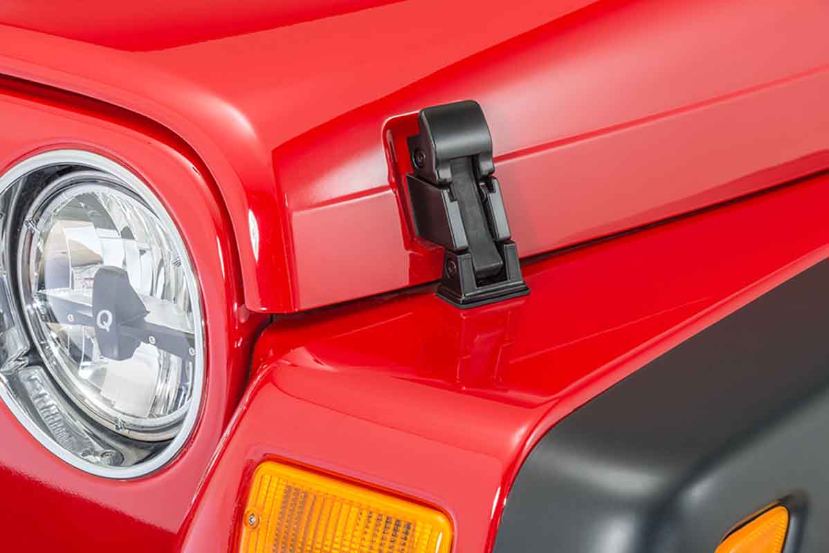 Kentrol 50563 Hood Catch Pair TJ Style for 1955-1995 Jeep CJ Wrangler YJ - Powdercoat Black